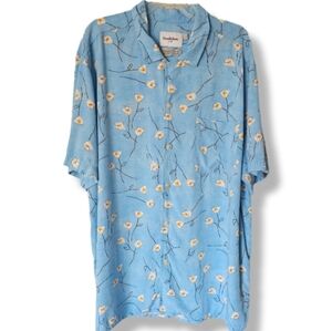Goodfellow & Co Floral Print Button Down Casual Short Sleeve Shirt Travel Summer